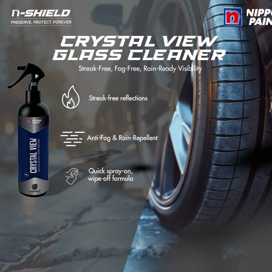 Nippon Paint n Shield Glass Cleaner Spray | Hydrophobic Action Repels Water and Dust