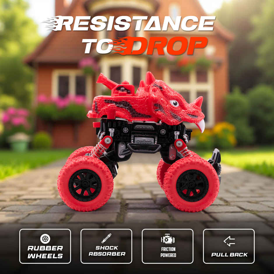 SEEDO No Battery Mechanical and Friction Power Pull Back Dino 1 | Red