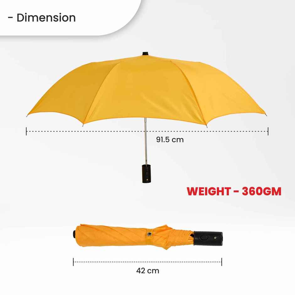 EUME Leatrix 21 Inch 2 Fold Auto-Open Lemon Umbrella | Golden Yellow