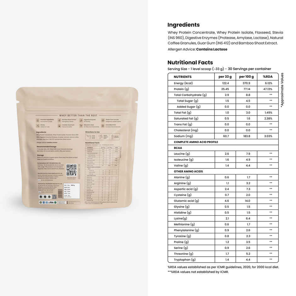 Healthifyme Whey Protein Blend Creamy Coffee