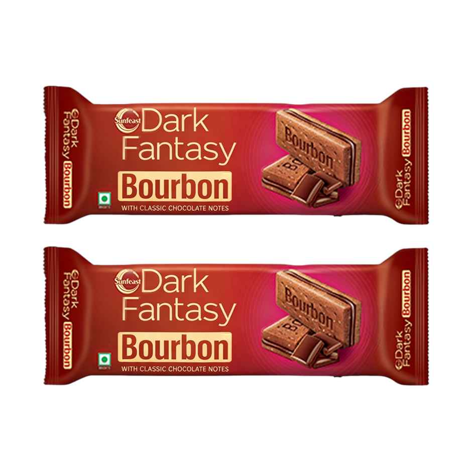 Sunfeast Dark Fantasy Bourbon, Classic Biscuit Made With Real Chocolate Combo