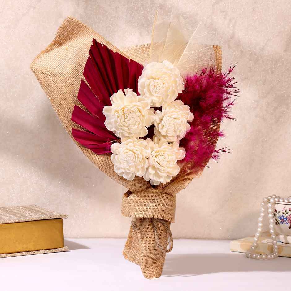 Ivory Blush Natural Dried Flowers Bouquet | Eternal Blooms