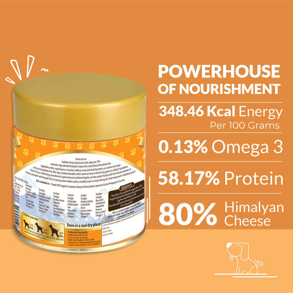 Pawfect Cheesecuits Cheese Biscuits with Pumpkin, Flaxseeds & Eggs Dog Training Treats