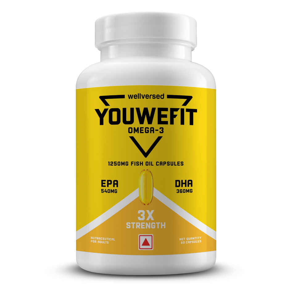 YouWeFit Triple Strength Omega 3 Fish Oil | 1250mg (60 Capsules)