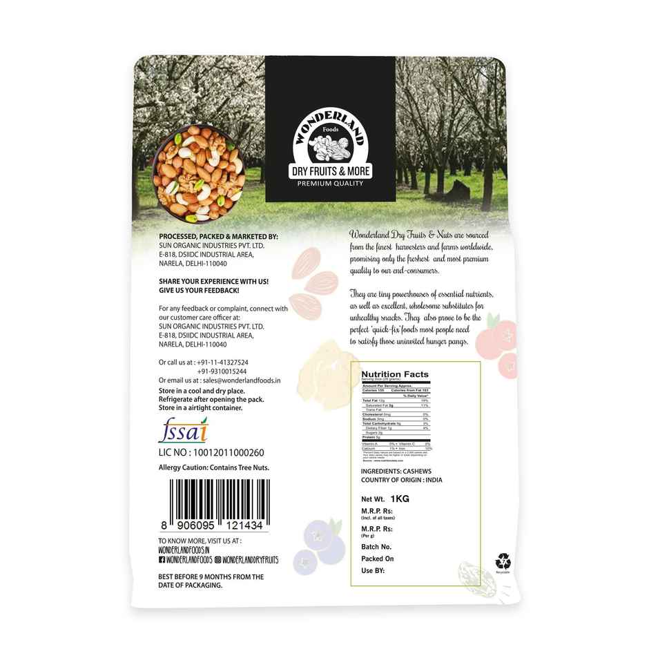 Wonderland Foods Cashew Nuts