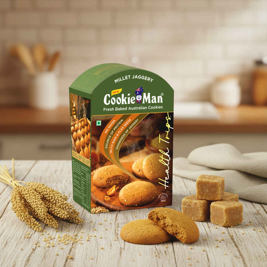 CookieMan Premium Millet Jaggery Ragi Atta Cookies Biscuits