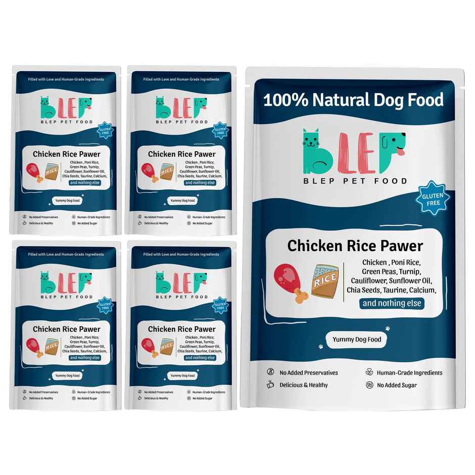 BLEP 100% Natural Dog Food | Chicken Rice Trial Pack | 5 Packs | Zero Preservatives
