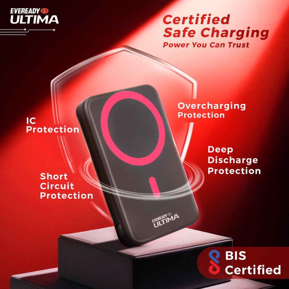 Eveready Ultima 10000 mAh Regular | Power Bank Compatible With Magsafe and Digital Display - PB31