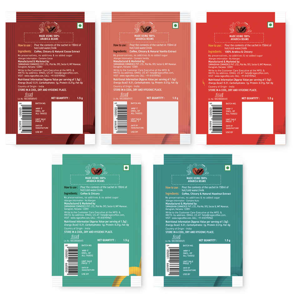 Rage Coffee Assorted Blend Sachets - Pack Of 20