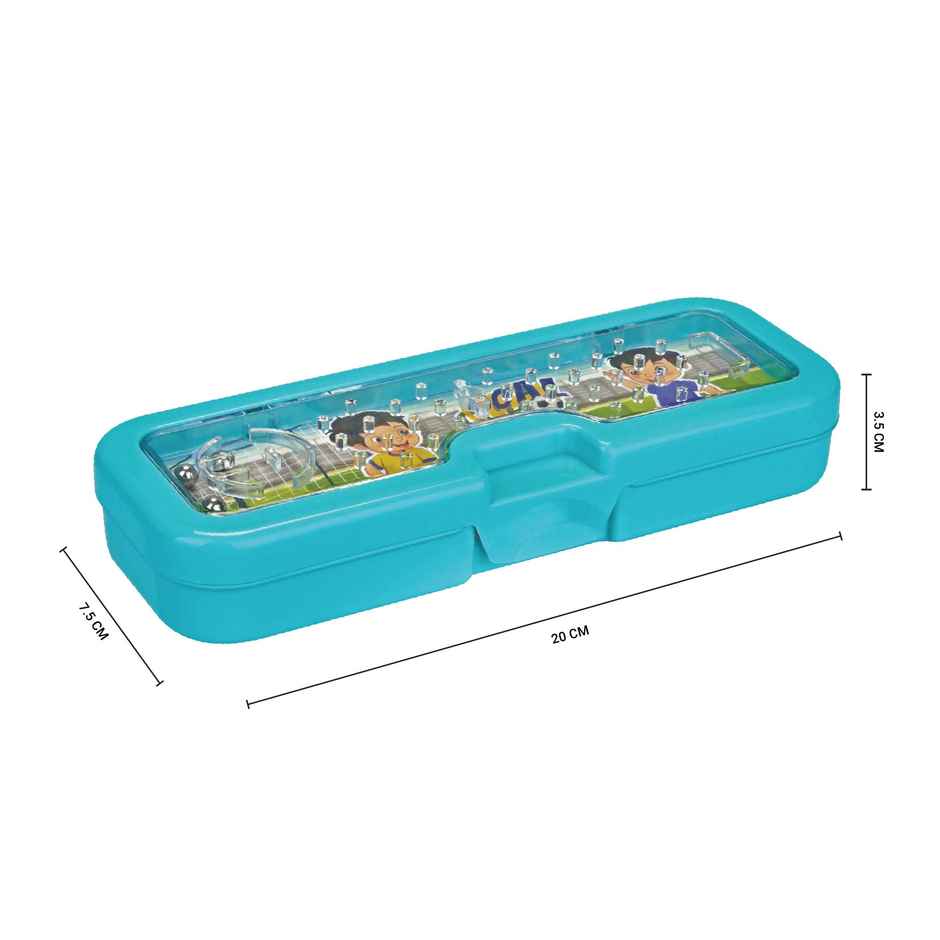 PRATAP Goal Keeper Pencil Box with 3 Balls in a Maze Game Blue