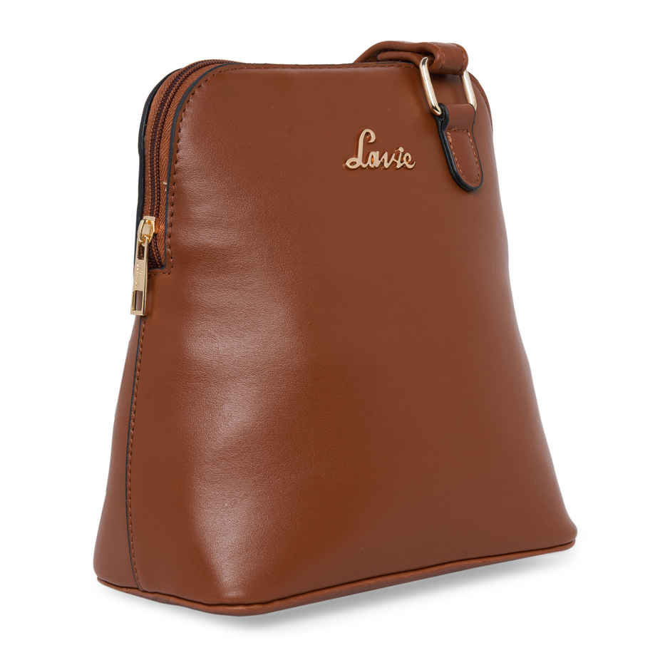 Lavie Women's Merlin Vertical Dome Cross Body Sling Bag | Ladies Purse Handbag | Tan