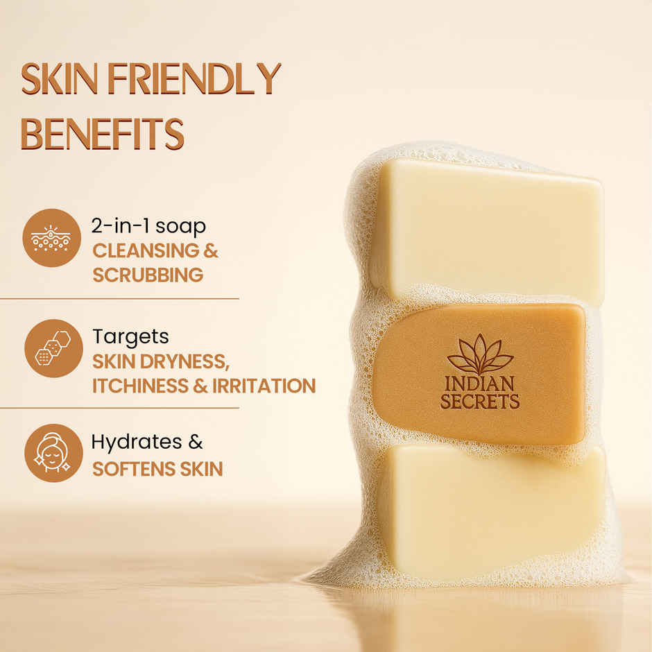 Indian Secrets Scrub Soap | Hyaluronic Acid & Coconut Milk