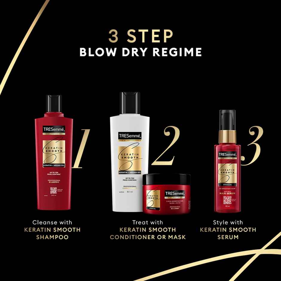 TRESemme Keratin Smooth Anti-Frizz Shampoo with Keratin & Argan Oil for Dry, Frizzy Hair | Combo