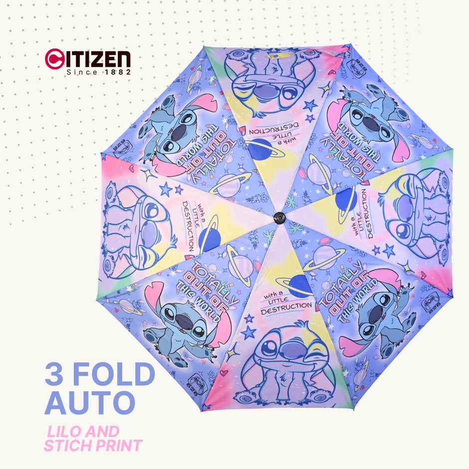 Citizen Auto Kids Umbrella Lilo Stitch Print | 21 Inch | 3 Fold