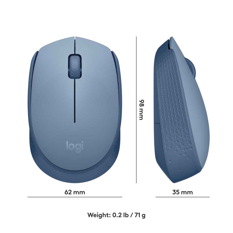 Logitech M171 Wireless Optical Mouse - Blue Grey