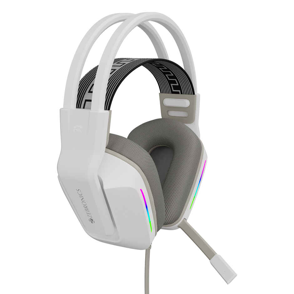 Zebronics Havoc Premium Gaming Over Ear Wired Headphone With Dolby Atmos Subscription (White)