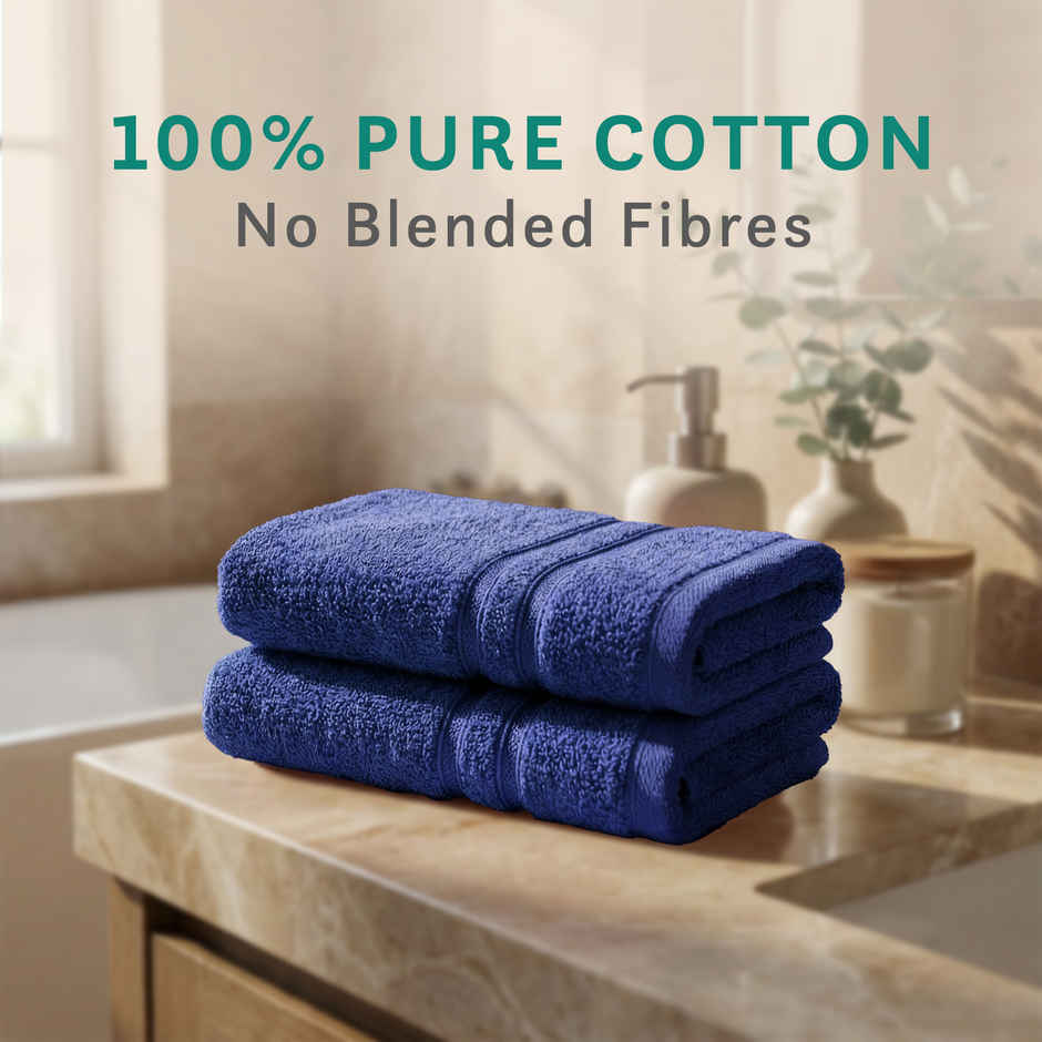 Mytrident Cotton Hand Towel | 400 GSM | Gym Towel Set - New Navy