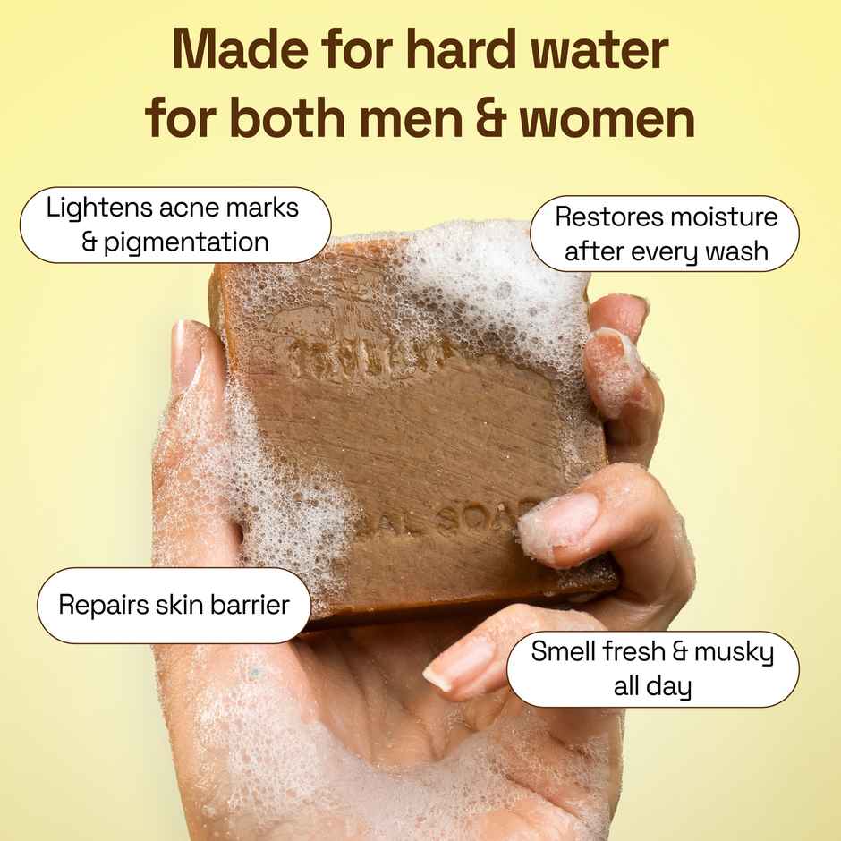 Soulflower Sandalwood Scrub Soap for Tan Removal & Skin Protection | Natural | 1 Pc