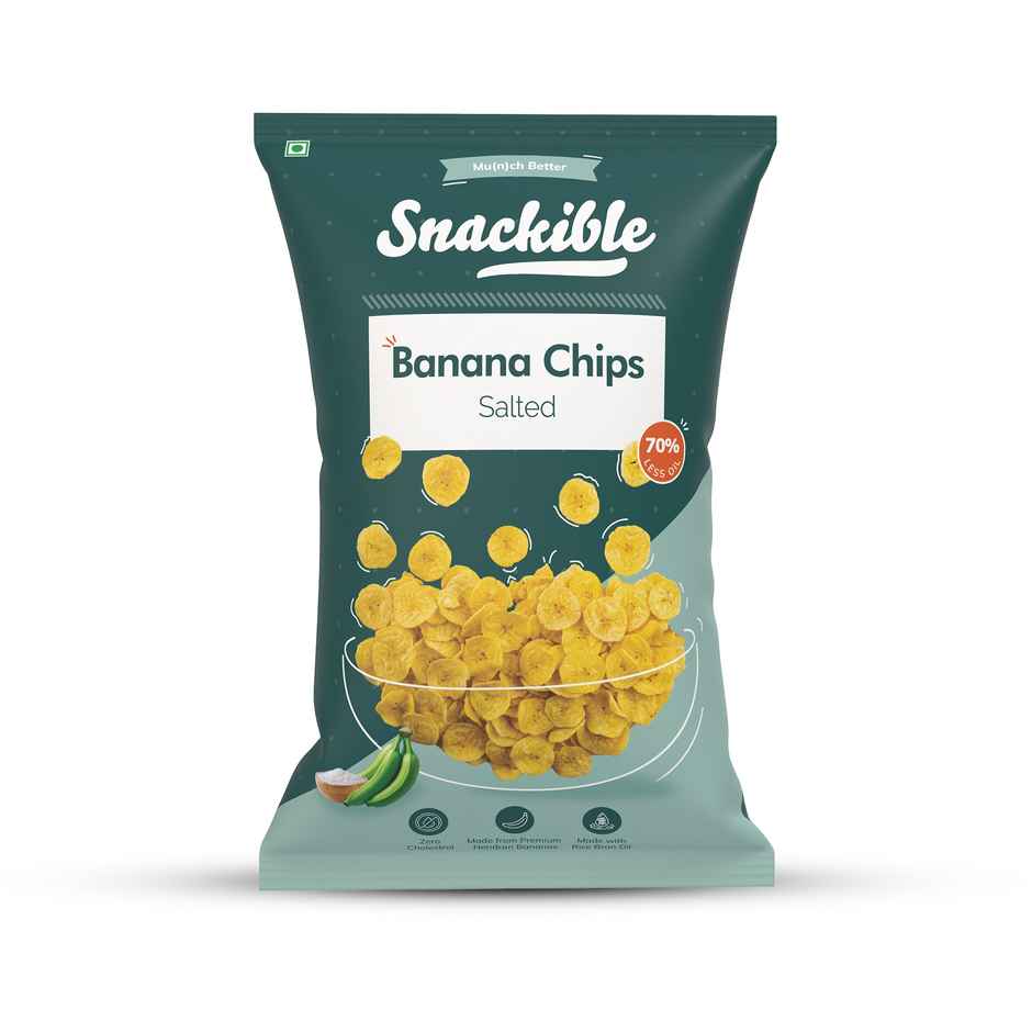 Snackible Salted Banana Chips | No Palm Oil, Made with Nendran Bananas