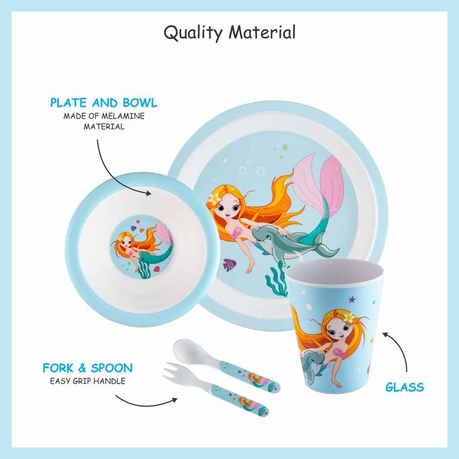 Stehlen Melamine 5 Pcs Feeding Kids Set -Aqua Tales