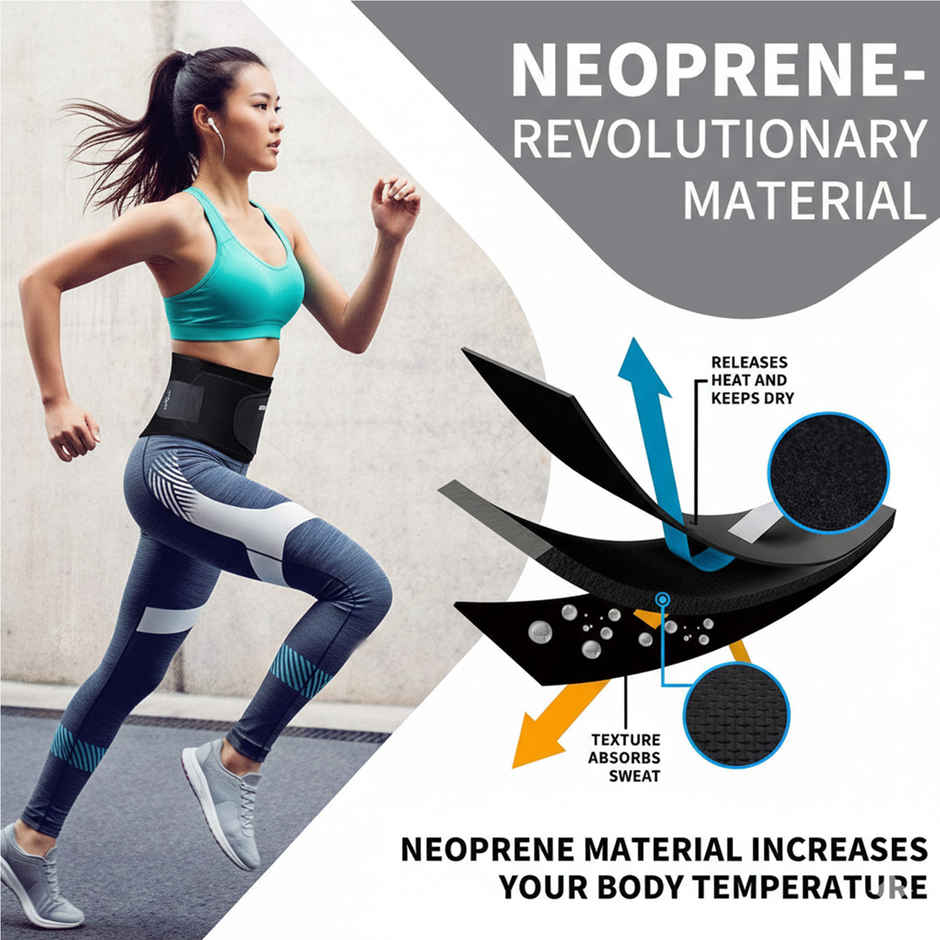 Mayor Waist Fitness Belt for Men & Women for Tummy Exercise | Fitness Exercise, Back Support | Black