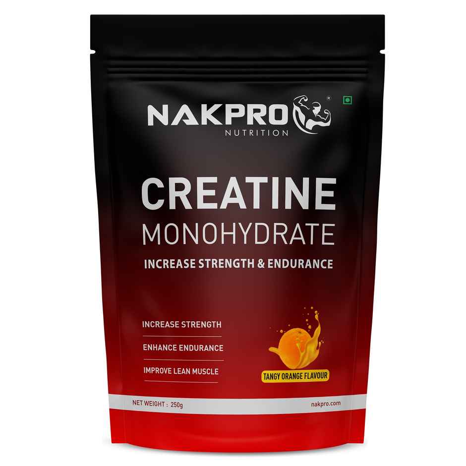 Nakpro Micronised Creatine Monohydrate Powder |Trustified Certified | Tangy Orange