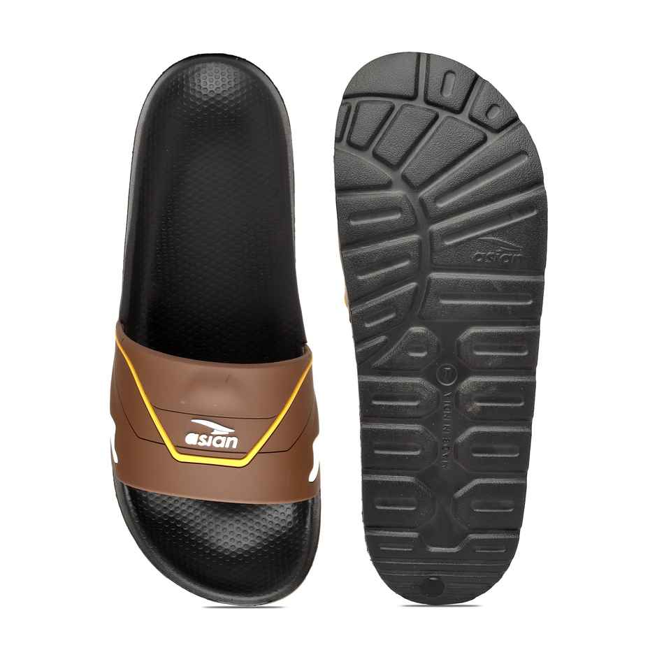 Asian Slider-31 Men Slides Brown-Black (Size-9)