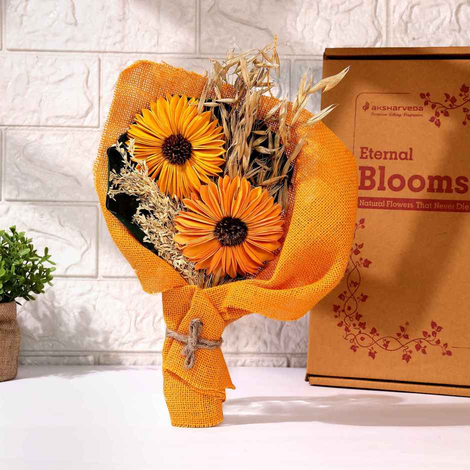 Sunflower Natural Dried Flowers Bouquet | Eternal Blooms