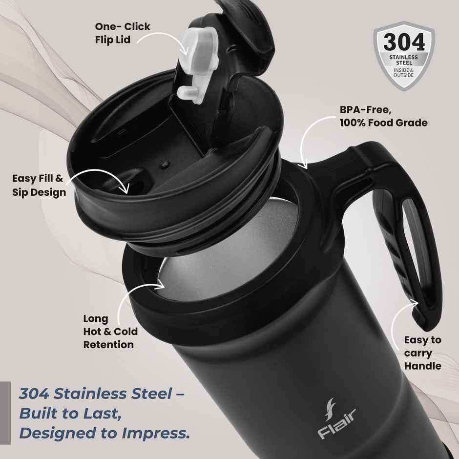 Flair Atom 709 ml Stainless Steel Insulated Mug | Black