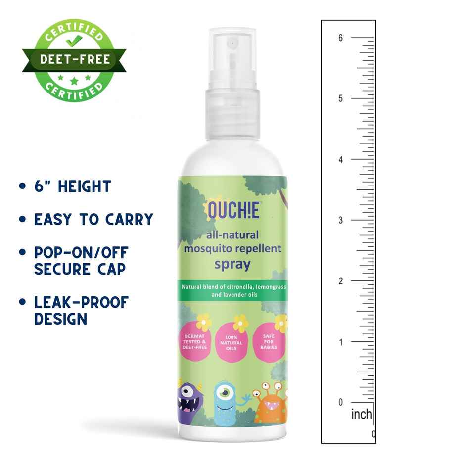 Ouchie 100% Natural Insect Repellent Spray , Safe For Babies
