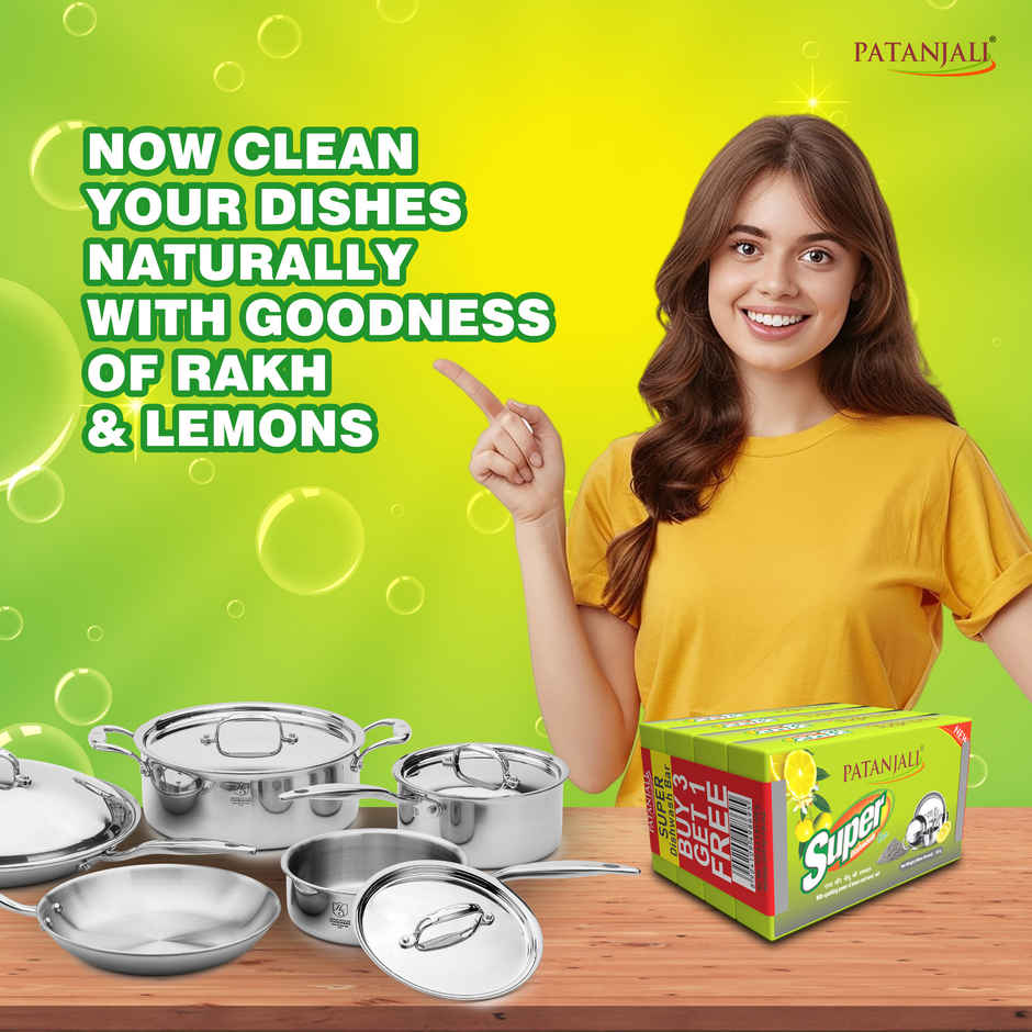Patanjali Dishwash Bar - Lemon Shine