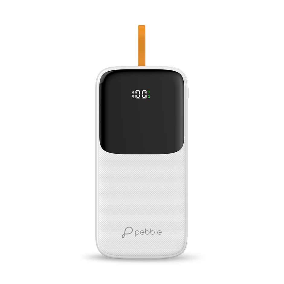 Pebble Rapid Electra10 10000mAh Power Bank | 22.5W Fast Charging | Inbuilt Cable & Display