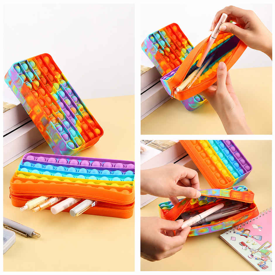 Kidology Pop It Fidget Pencil Pouch Toy | Multicolour
