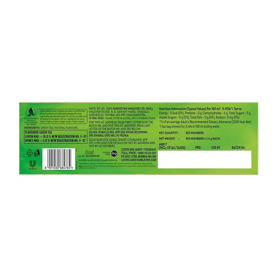 Lipton Honey Lemon Green Tea Bags