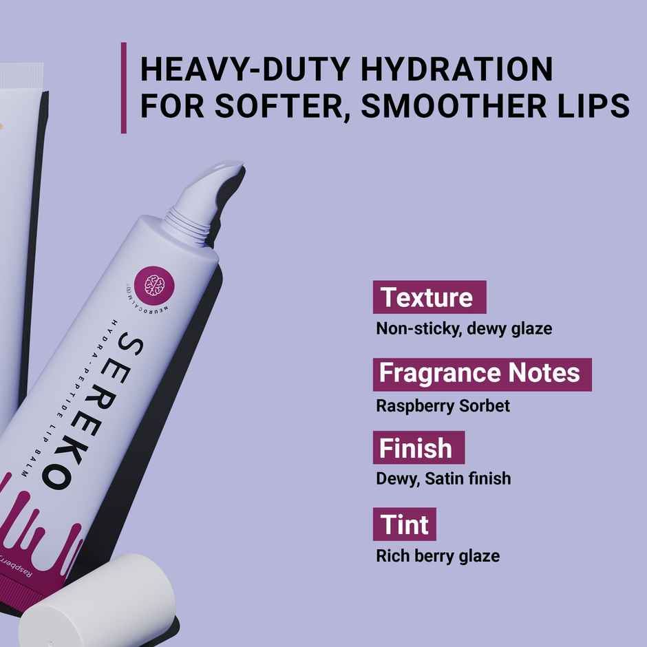 SEREKO Tinted Lip Balm (Raspberry) | Hydra Lip Care with Peptide