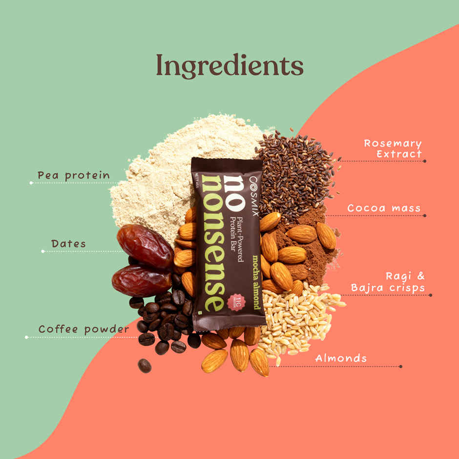 Cosmix No-Nonsense Protein Bar | Mocha Almond | 11g Protein