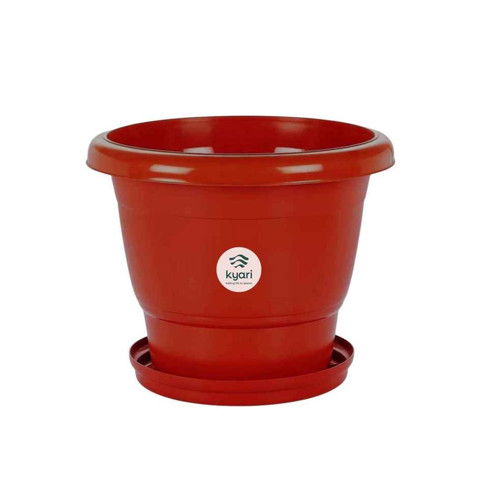 Kyari 8 Inch Terracota Pot with 7 Inch Bottom Plate | Pack of 1 | Garden Accessory