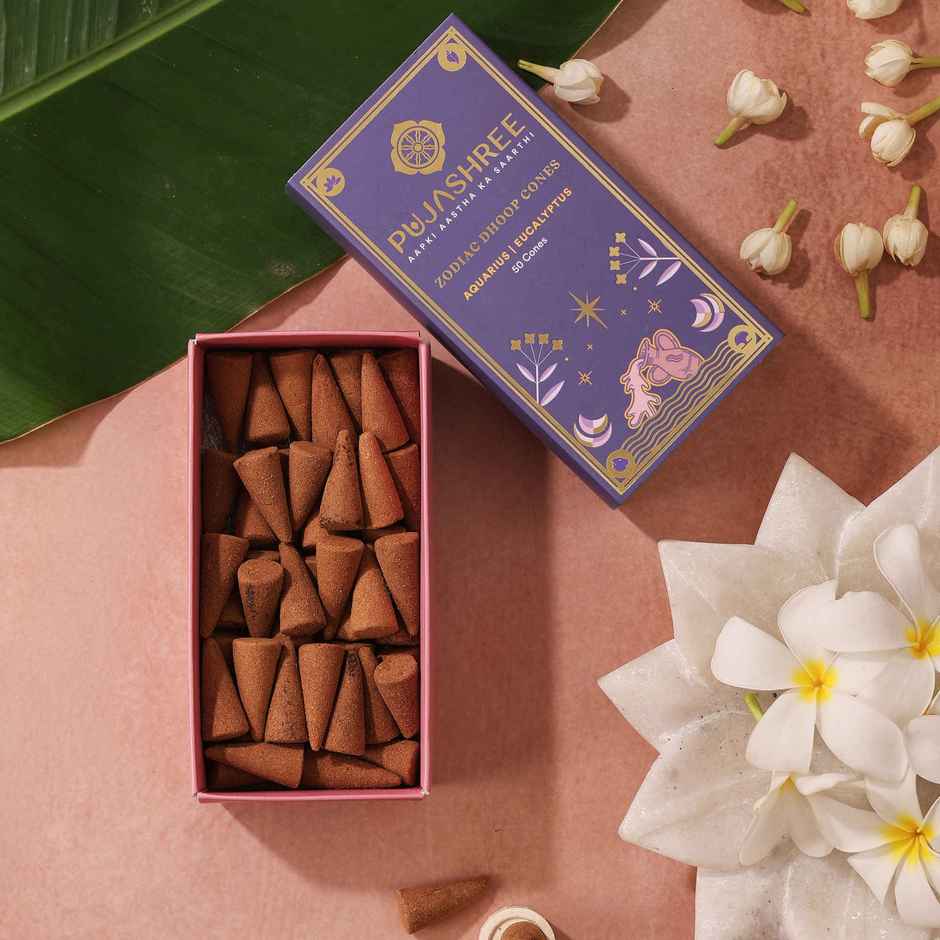 Pujashree Zodiac Dhoop Cones | Aquarius - Eucalyptus