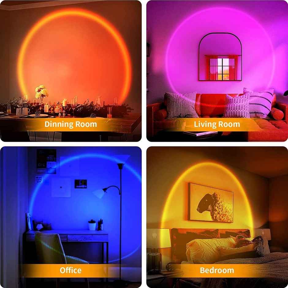 Desidiya Sunset Lamp Projection: Romantic 16 Colors Changing Night Light With Remote For Family A