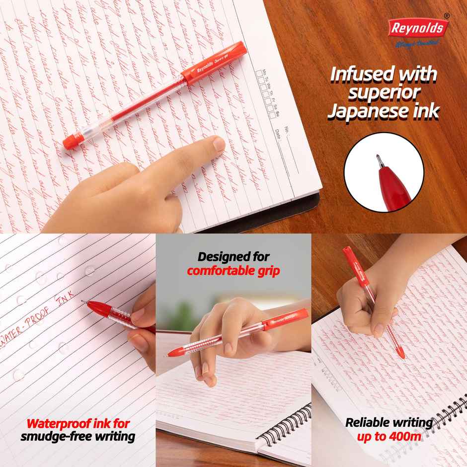 Reynolds Jiffy Gel Pen Set (5 Red Pens)
