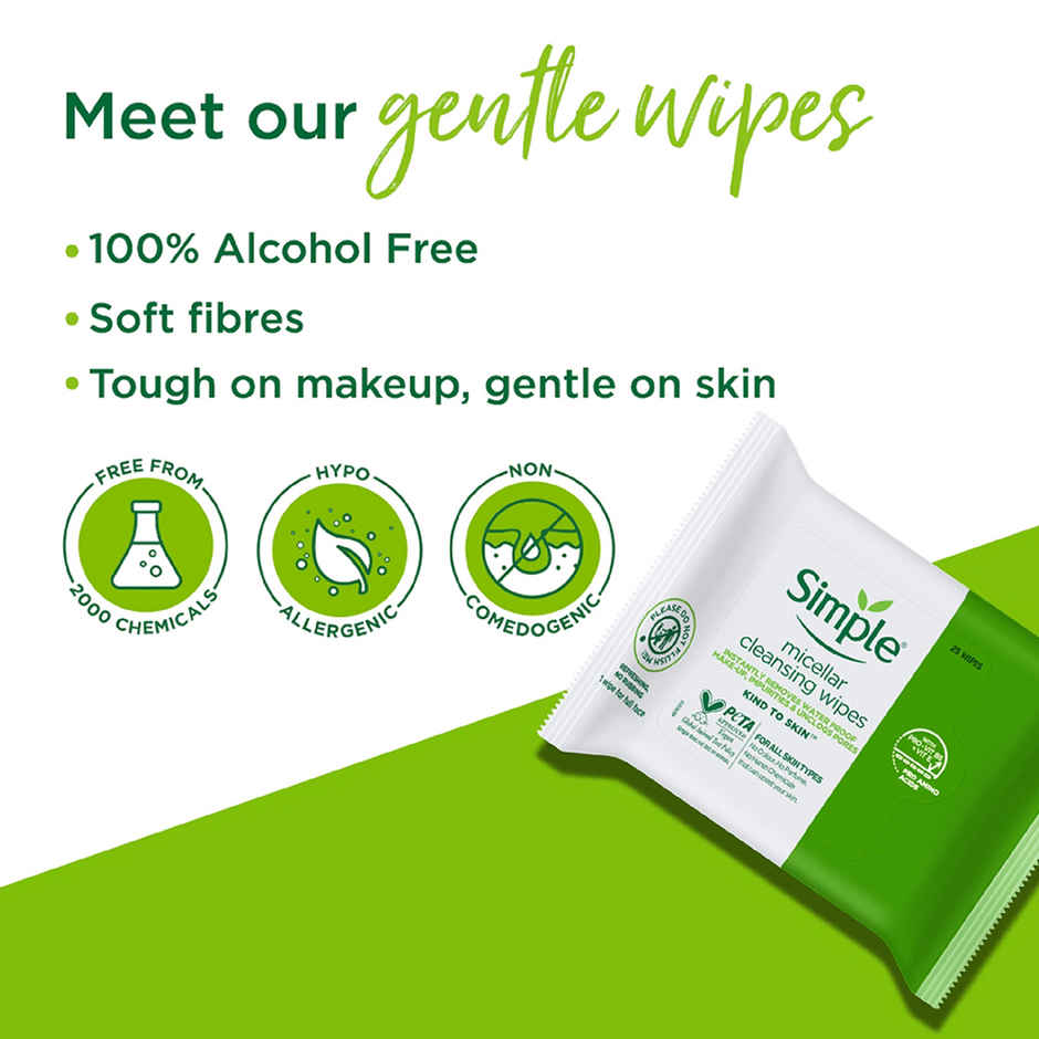 Simple Kind To Skin Micellar Cleansing Wipes 25 Wipes