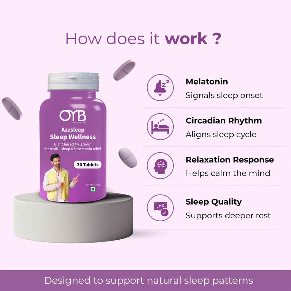 OYB Natural Sleep Tablets with Melatonin & Valerian Root | 30 Tablets | OYB Azzzleep