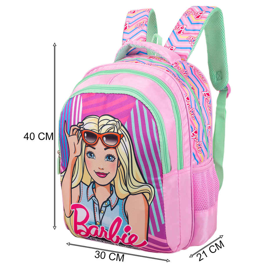 Striders Barbie School Bag for Girls 14 Inch Lavender Color Kids Backpack with Spacious Compartments