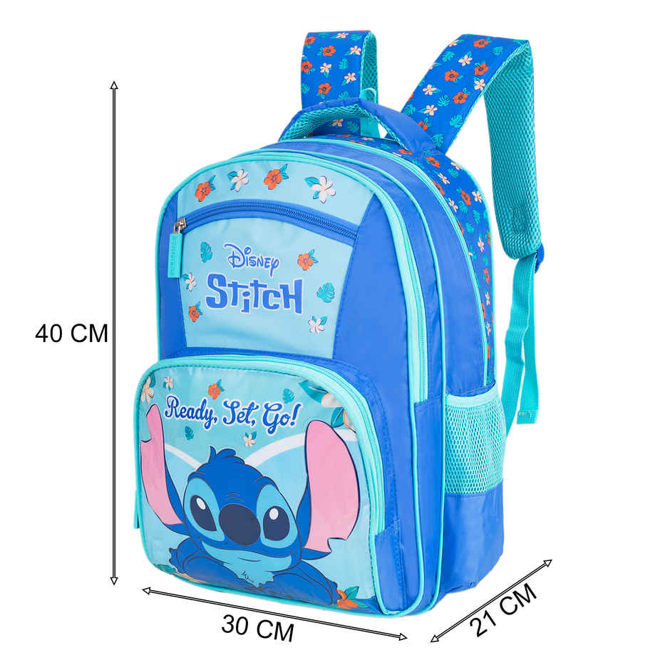 Striders Stitch Backpack 14 Inch School Bag with Multiple Compartments, Boys & Girls