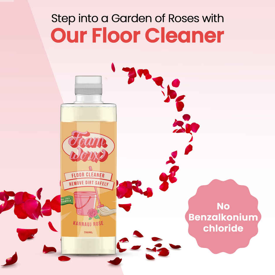 Foamworx Front Load Liquid Detergent - Himalayan Wildflower (800ml) & Foamworx Floor Cleaner - Kannauj Rose (800ml) Combo