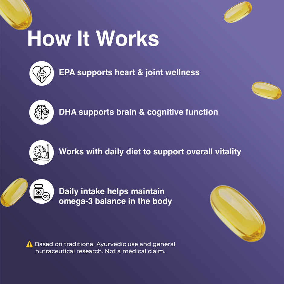 OYB Omega Fish Oil with 1000 mg Omega-3 (EPA & DHA) | 60 Softgels | OYB Omega