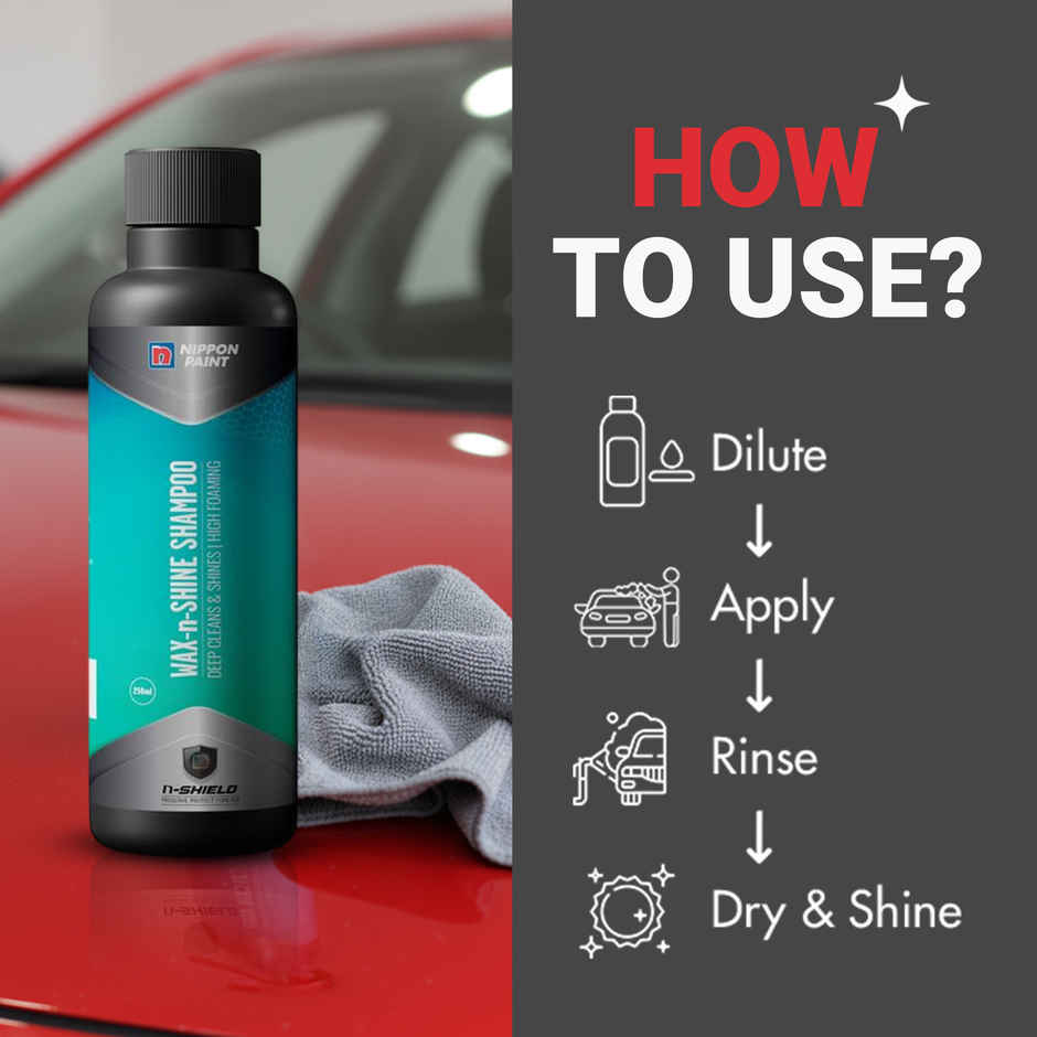 Nippon Paint Wax N Shine Car Shampoo | Long-Lasting Wax Protection & Glossy Shine