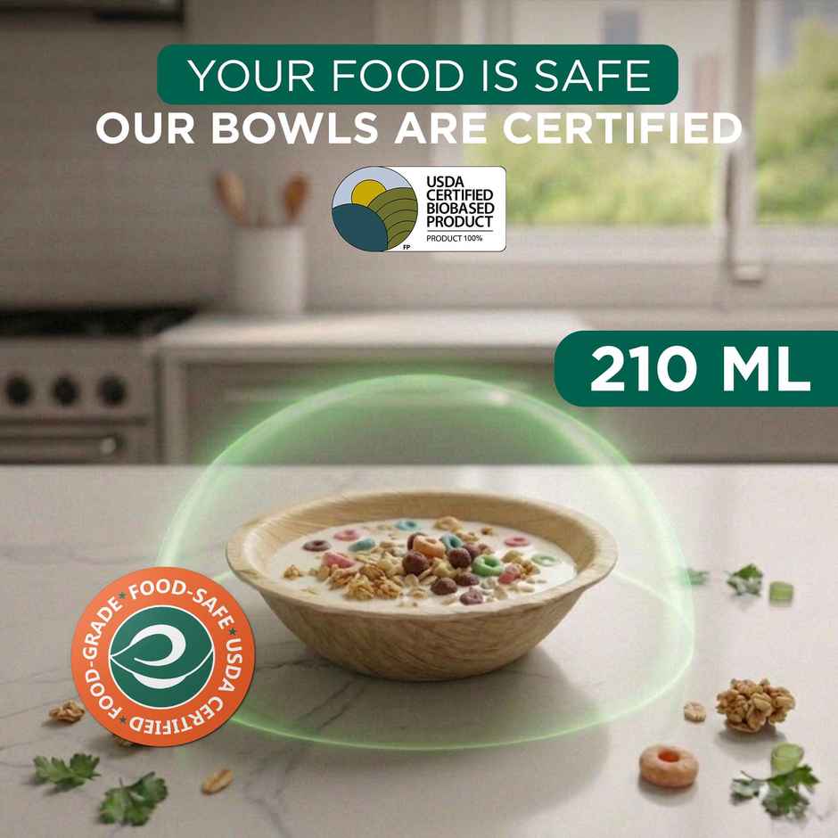 Palm Leaf Bowl | Round | 210 ml | 10 Count | Eco Soul