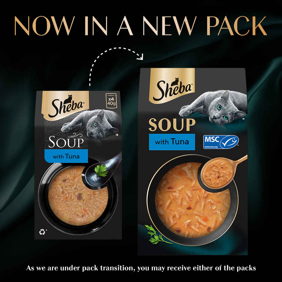Sheba Soup With Tuna Premium Adult Wet Cat Food | Pouches Irresistible Flavor
