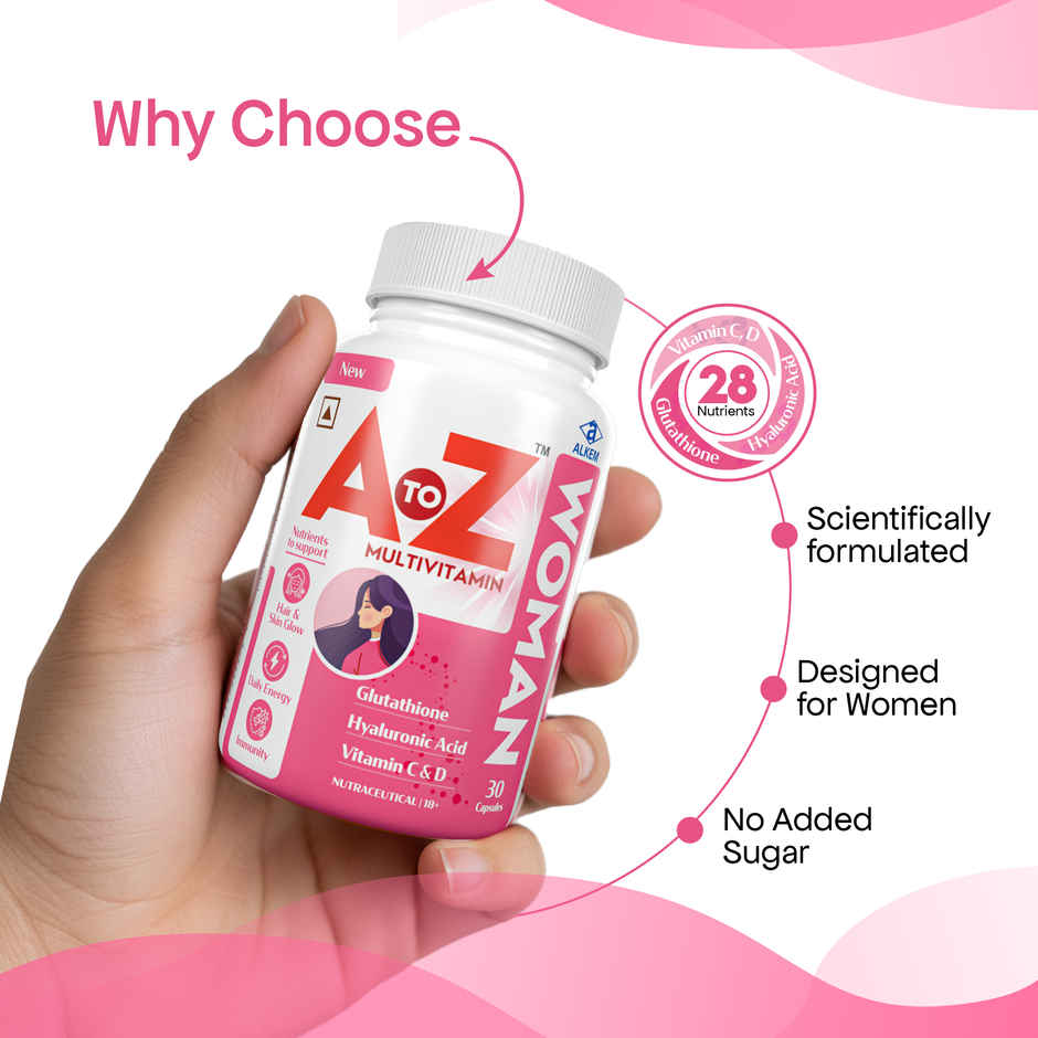 A to Z Woman Multivitamin | Skin, Hair, Hormonal Balance & Energy Support | Biotin, Iron & EPO